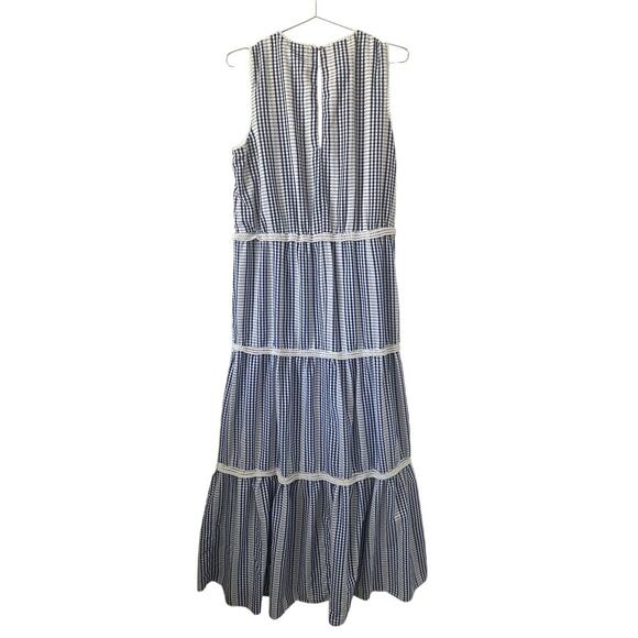 Julia Jordan Gingham Tiered Maxi Long Dress Spring Cottage Core Preppy Easter 14 - Picture 5 of 10